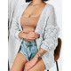 Nőiszürke exkluzív oversize kötött pulóver 
