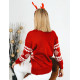 Női piros karácsonyi pulóver Santa Baby