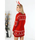 Női pulóver piros karácsonyi ruha