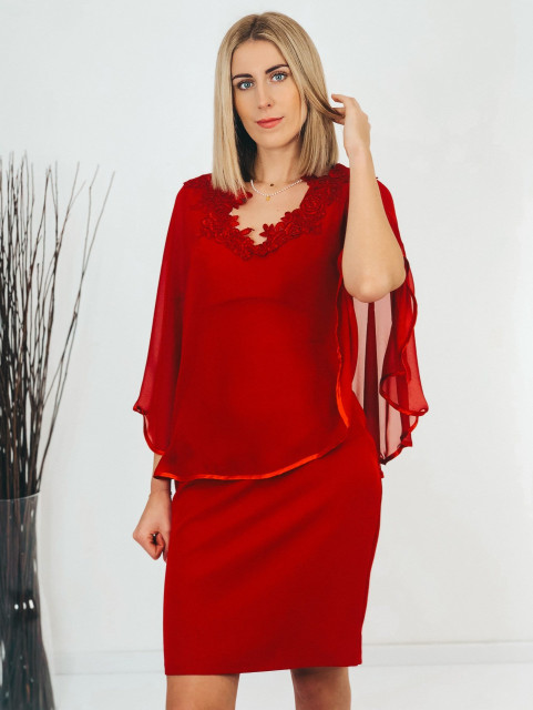 Piros női fodros ruha