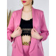 Elegáns női rövid kosztüm kabát övvel - régi rózsaszín