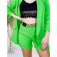 Elegáns női rövid kosztüm kabát övvel - zöld