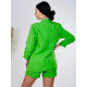 Elegáns női rövid kosztüm kabát övvel - zöld