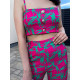 Női luxus rózsaszínű szett: crop top + nadrág