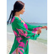 Hosszú exkluzív női kimonó övvel - zöld