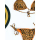 Női kétoldalas leopárd fürdőruha - narancssárga