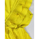 Női redőzött overall fodrokkal és övvel - sárga