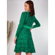 Női A vonalú pulóver ruha gombokkal - zöld