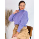 Ellis női lila kötött garbós pulóver