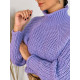 Ellis női lila kötött garbós pulóver