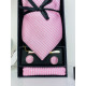 Férfi rózsaszínű 4 részes szett: nyakkendő, zsebkendő, klip és mandzsettagombok
