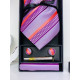 Férfi lila 4 részes szett: nyakkendő, zsebkendő, klip és mandzsettagombok 