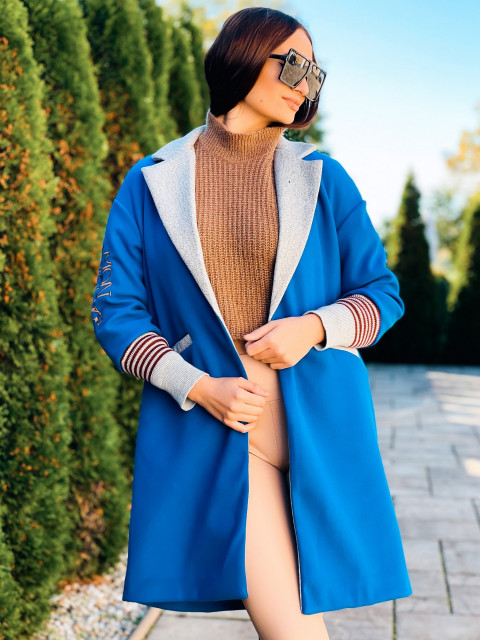 Női exkluzív kabát MON AMOUR - kék