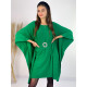 Női pulóver ruha övvel és brossal - zöld