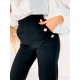 Elegáns női nadrág magas derékkal és gombokkal - fekete
