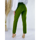 Elegáns női nadrág magas derékkal és gombokkal - zöld