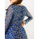 Hosszú exkluzív A-szabású női alkalmi ruha - kék