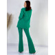 Női zöld luxus nadrágkosztüm hasítékkal