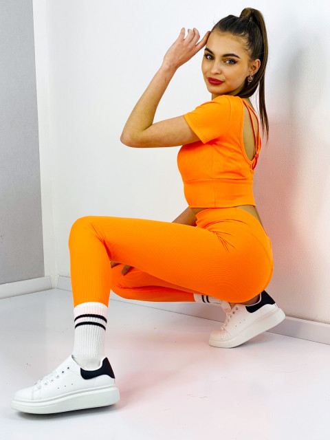 Női fitness szett edzésre - narancssárga