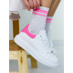 Női fehér-rózsaszínű platform cipő