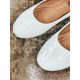 Női fehér lakkozott balerina cipő PENY