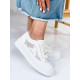 Exkluzív női cipő csipkével - fehér