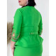 Luxus női kosztüm övvel és díszkövekkel - zöld