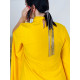Női rövid alkalmi oversize ruha lánccal - sárga
