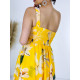 Női virágmintás ruha DITA - sárga