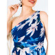 Női virágmintás ruha DITA - kék