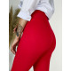Női elasztikus leggings magas derékkal AFRA - piros