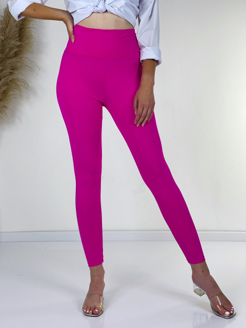 Női elasztikus leggings magas derékkal AFRA - rózsaszínű