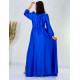 Hosszú női alkalmi ruha hosszú ujjal Vanes - kék