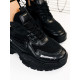 Női fekete platform cipő OLIA