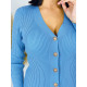 Női pulóver ruha gombokkal - kék