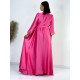 Hosszú női alkalmi ruha hosszú ujjal Vanes - baba rózsaszínű