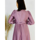 Hosszú női alkalmi ruha hosszú ujjal Vanes - lilás-rózsaszínű