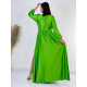Hosszú női alkalmi ruha hosszú ujjal Vanes - zöld