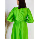 Hosszú női alkalmi ruha hosszú ujjal Vanes - zöld