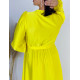 Hosszú női alkalmi ruha hosszú ujjal Vanes - sárga