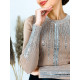 Női kötött pulóver ezüst applikációval - barna