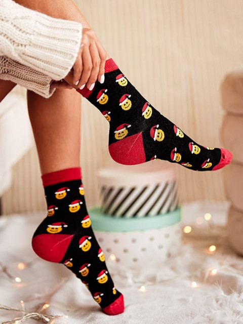 Női karácsonyi zokni EMOJI motívummal
