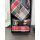 Férfi szürke 4 részes szett: nyakkendő, zsebkendő, klip és mandzsettagombok