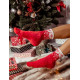 Női piros karácsonyi zokni