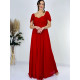 Hosszú női alkalmi ruha LUNA - piros