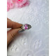 Női ezüst gyűrű rózsaszínű kristállyal 7