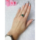 Női ezüst gyűrű zöld kristállyal 4