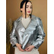 Női ezüst oversize matt műbőr dzseki LUSA