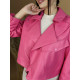 Női rózsaszínű oversize matt műbőr dzseki LUSA