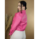 Női rózsaszínű oversize matt műbőr dzseki LUSA